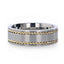 FERDINAND Titanium Brushed Finish Flat Men's Wedding Ring With 14K Yellow Gold Dual Braided Inlay - 8mm - Larson Jewelers
