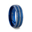 CARMEL Blue Ion Plated Tungsten Carbide Men's Ring With Faceted Center And Stepped Edges - 8mm - Larson Jewelers