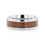 TECTON Teak Wood Inlaid Flat Polished Finish Titanium Men's Wedding Ring With Beveled Edges - 8mm - Larson Jewelers