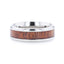 MELIA Mahogany Wood Inlaid Titanium Flat Polished Finish Men's Wedding Ring With Beveled Edges - 8mm - Larson Jewelers