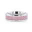 DOMINIQUE Pink Carbon Fiber Inlaid Titanium Flat Polished Finish Ring Band With Beveled Edges - 8mm - Larson Jewelers