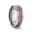 DOMINIQUE Pink Carbon Fiber Inlaid Titanium Flat Polished Finish Ring Band With Beveled Edges - 8mm - Larson Jewelers