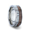 DARBY Titanium Polished Finish Flat Men's Wedding Ring With Deer Antler And Black Walnut Wood Inlay - 8mm - Larson Jewelers