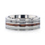 TRIPOLI Wood Inlaid Titanium Flat Polished Finish Men's Wedding Ring With White Double Deer Antler Edges - 8mm - Larson Jewelers