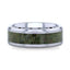 LIBERTY Tungsten Carbide ring with Beveled Edges and Green Copper Conglomerate Inlay - 8mm - Larson Jewelers