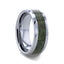 LIBERTY Tungsten Carbide ring with Beveled Edges and Green Copper Conglomerate Inlay - 8mm - Larson Jewelers