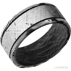 Tightweave with Acid Finish and Meteorite Inlay and Forged Carbon Fiber - 9MM - Larson Jewelers