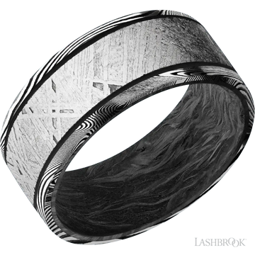Tightweave with Acid Finish and Meteorite Inlay and Forged Carbon Fiber - 9MM - Larson Jewelers