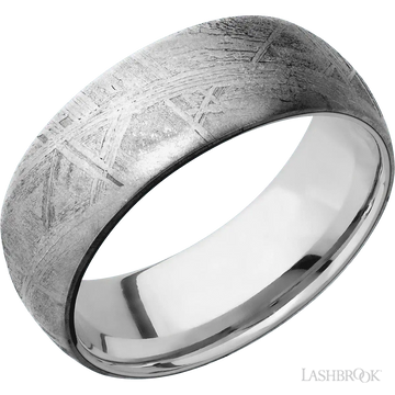 Meteorite with None Finish and Titanium - 8MM - Larson Jewelers