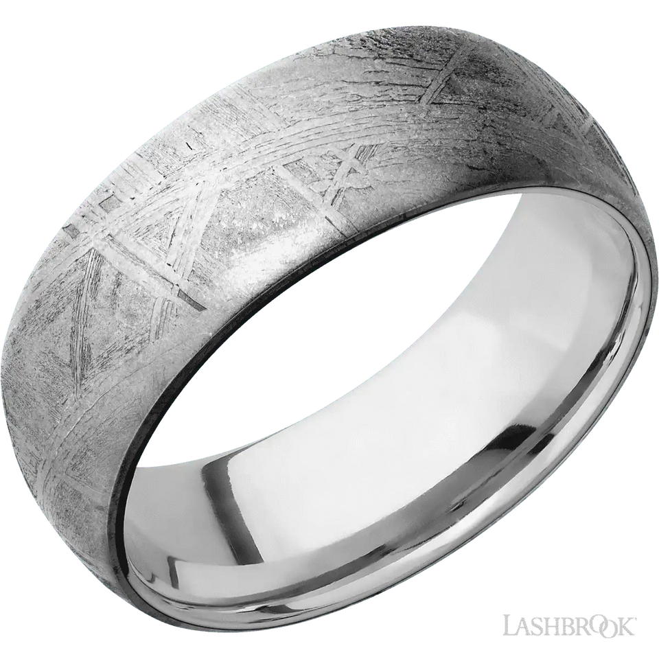 Meteorite with None Finish and Titanium - 8MM - Larson Jewelers