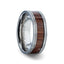 MOCHA Koa Wood Inlaid Titanium Men's Wedding Ring With Polished Milgrain Edges - 8mm - Larson Jewelers