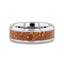 CROWN Tungsten Carbide ring with Beveled Edges and Orange Copper Conglomerate Inlay - 8mm - Larson Jewelers