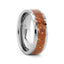 CROWN Tungsten Carbide ring with Beveled Edges and Orange Copper Conglomerate Inlay - 8mm - Larson Jewelers