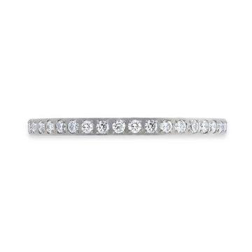EMILIA Flat Polished Titanium Women's Eternity Wedding Ring With Lab-Created White Diamonds Setting - 2mm - Larson Jewelers