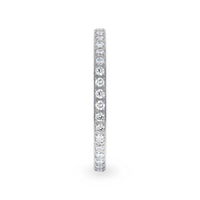 EMILIA Flat Polished Titanium Women's Eternity Wedding Ring With Lab-Created White Diamonds Setting - 2mm - Larson Jewelers
