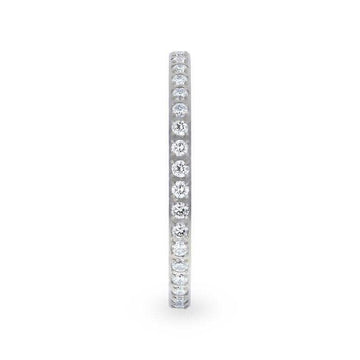 EMILIA Flat Polished Titanium Women's Eternity Wedding Ring With Lab-Created White Diamonds Setting - 2mm - Larson Jewelers