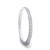 EMILIA Flat Polished Titanium Women's Eternity Wedding Ring With Lab-Created White Diamonds Setting - 2mm - Larson Jewelers