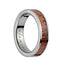 Titanium Flat Wedding Ring With Pink Ivory Inlay & Polished Edges - 4mm - 12mm - Larson Jewelers