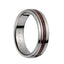 Titanium Polished Wedding Band With Pink Ivory Inlay & Stepped Edges - 6mm & 8mm - Larson Jewelers