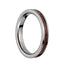 Titanium Wedding Ring With Pink Ivory Inlay & Polished Edges - 3mm - Larson Jewelers
