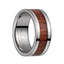 Titanium Flat Wedding Band With Pink Ivory Inlay & Silver Lining - 8mm & 10mm - Larson Jewelers