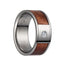 Titanium Flat Wedding Ring With Pink IvoryInlay, Polished Edges, & 1 Diamond Setting - 8mm - Larson Jewelers