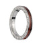 Titanium Wedding Ring With Pink Ivory Inlay, Polished Edges, & Side Pattern - 3mm - Larson Jewelers
