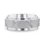 VIRAGE Raised Horizontal Etch and Diagon-Shaped Cuts Centered Titanium Men's Wedding Ring With Polished Step Edges - 8mm - Larson Jewelers