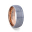 CAMERON Domed Brushed Finish Tungsten Carbide Men's Wedding Band With Rose Gold Ion Plating Interior - 8mm - Larson Jewelers