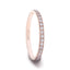 LILLIAN Flat Polished Rose Gold Plated Titanium Women's Wedding Ring With Small Lab-Created White Diamonds Setting - 2mm - Larson Jewelers