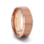 GLORY Rose Gold Plated Brushed Finish Center Titanium Men's Wedding Band With Polished Beveled Edges - 8mm - Larson Jewelers
