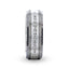 BOND Flat Brushed Silver Inlaid Titanium Men's Wedding Band With 9 Channel Set White Diamonds - 8mm - Larson Jewelers