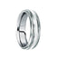 SEPTIMIUS Platinum Inlaid Tungsten Wedding Band with Dual Grooves & Polished Finish - 6mm - Larson Jewelers