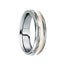 DOMITIUS Polished Tungsten Carbide Wedding Band with 18K Rose Gold Inlay & Dual Grooves - 6mm - Larson Jewelers