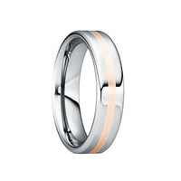 CAELIUS Tungsten Wedding Ring with 18K Rose Gold Inlay - 6mm - Larson Jewelers