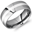 SEVERUS Platinum Inlaid Tungsten Wedding Band with Polished Finish - 8mm - Larson Jewelers