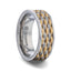MONTROSE Wavy Gold And Gunmetal Texture Pattern Inlaid Titanium Men's Wedding Band With Flat Polished Profile - 8mm - Larson Jewelers