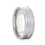 WILLIAM Hammered Finish Center White Titanium Men's Wedding Band With Dual Offset Grooves And Polished Edges - 8mm - Larson Jewelers