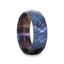 TYRIAN Brushed Titanium Ring with Blue and Purple Wavy Design - 8mm - Larson Jewelers