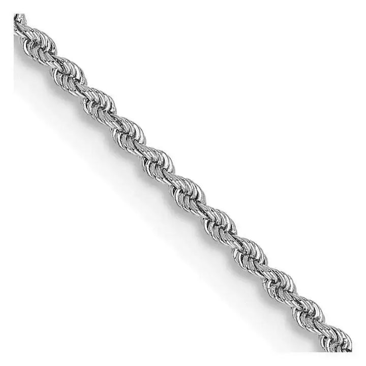 14K White Gold 2mm Regular Rope with Lobster Clasp Chain Necklace - Larson Jewelers