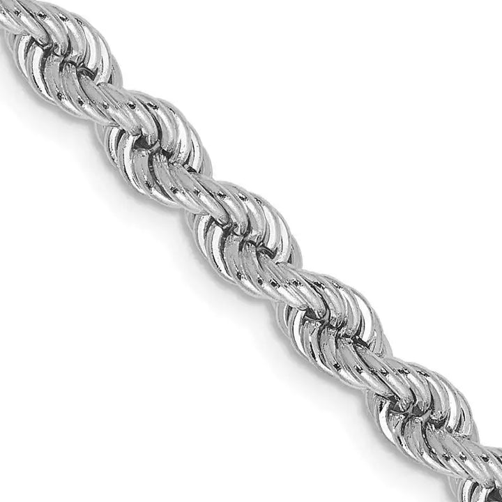 14K White Gold 4mm Regular Rope with Lobster Clasp Chain Necklace - Larson Jewelers