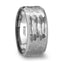 MARTEL White Tungsten Ring with Hammered Finish and Polished Bevels - 10mm - Larson Jewelers