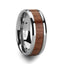 KODIAK Tungsten Carbide Wedding Band with Bevels and Rosewood Inlay - 10mm - Larson Jewelers