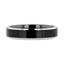 VALENCIA Women's Black Tungsten Ring with Polished Finish and White Tungsten Bevels - 4mm - Larson Jewelers