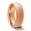 EMBER Domed Womens Rose Gold Plated Tungsten Carbide Ring with Sandblasted Crystalline Finish - 4mm - Larson Jewelers