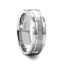 WARWICK Beveled Tungsten Carbide Wedding Band with Brush Finished Center and Alternating Grooves - 8mm - Larson Jewelers