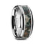 CRETACEOUS Tungsten Carbide Beveled Men's Wedding Band with Coprolite Fossil Inlay - 8mm - Larson Jewelers
