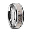 BUCK Polished Beveled Tungsten Carbide Men's Wedding Band with Ombre Deer Antler Inlay - 6mm & 8mm - Larson Jewelers