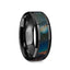 IRIDESCENCE Black Ceramic Spectrolite Inlay Polished Finish Wedding Band with Beveled Edges - 8mm - Larson Jewelers