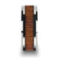 KONA Koa Wood Inlaid Tungsten Carbide Ring with Bevels - 10mm - Larson Jewelers